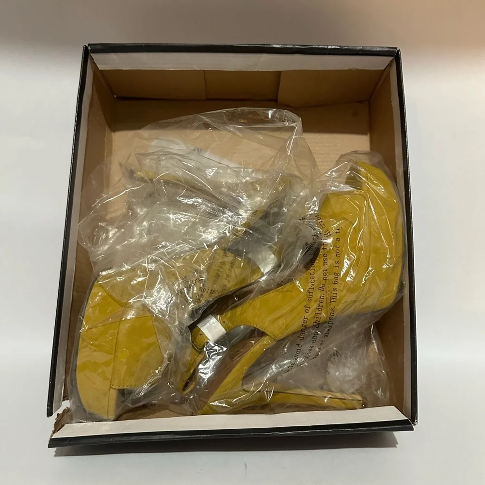 Michael Antonio Yellow Peep-Toe Women's Shoes